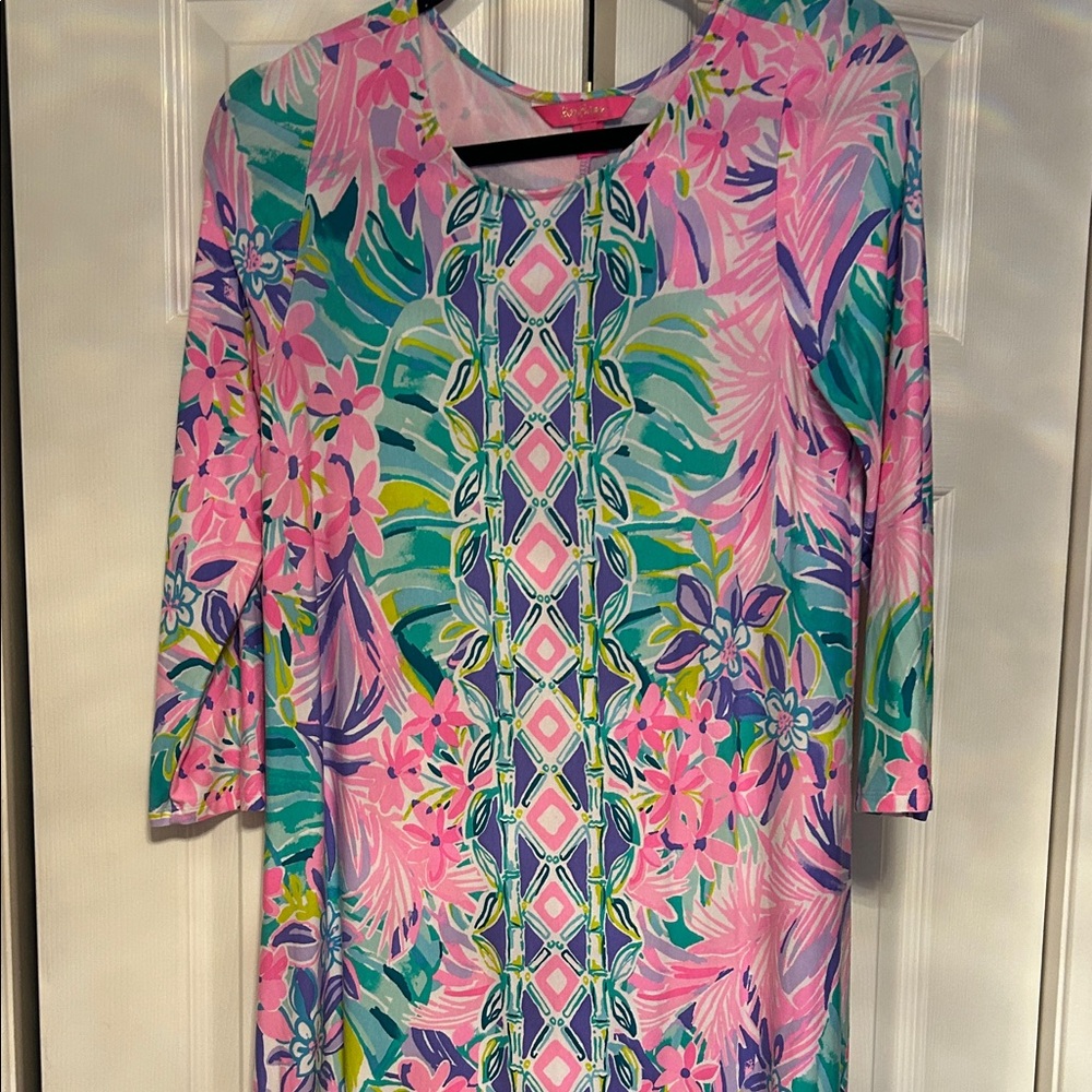 Lily Pulitzer Floral Pink and Green Dress